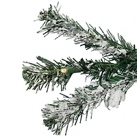 9ft. Pre-Lit Flocked Pine Artificial Christmas Tree, Warm White LED Lights
