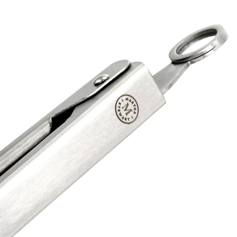 Martha Stewart Extra Long Stainless Steel Easy-Lock Kitchen Tongs