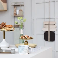 Hello Honey® 15.5" Bleached & Espresso Oak Wood & Jute Wall Hanging