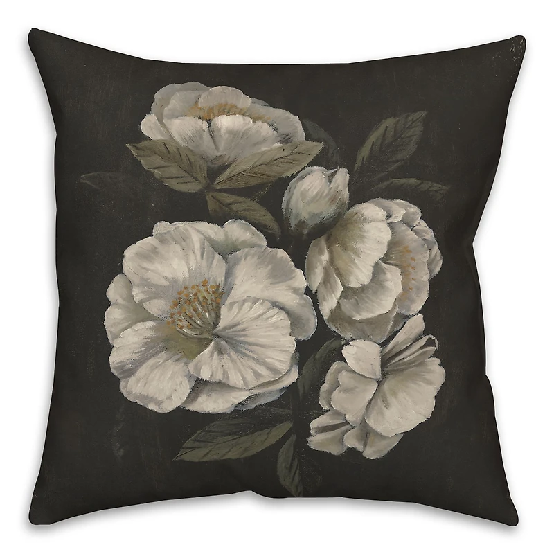 18" Dark Mood Antique Floral Indoor/Outdoor Pillow