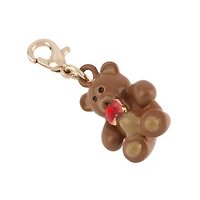 Brown & Gold Teddy Bear Charm by Bead Landing™