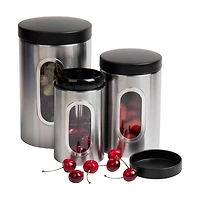 Mind Reader 3 Piece Canister Set with Window