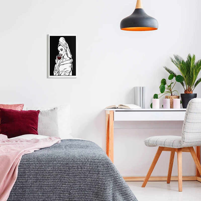 Stupell Industries Vampire Wine Glass Glam Woman Wall Plaque Art