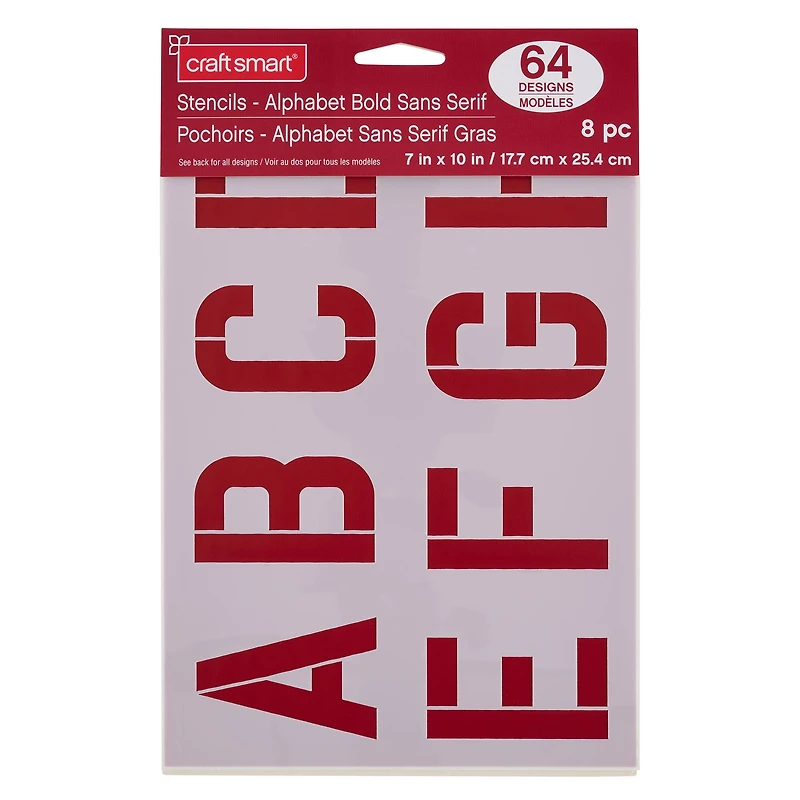 Alphabet Bold Sans Serif Stencils, 7" x 10" by Craft Smart®