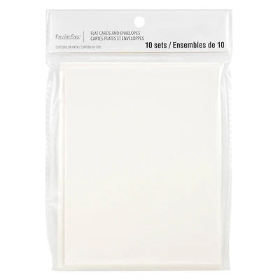 10 Sets of Ivory Flat Envelopes & Cards by Recollections™, 4.25" x 5.5"