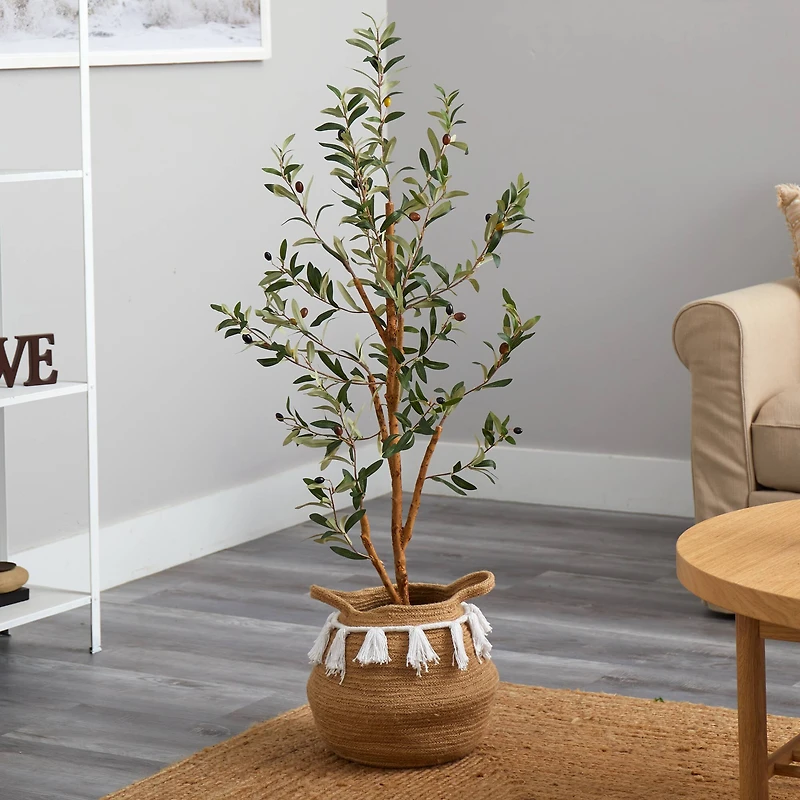 3.5ft. Artificial Olive Tree with Basket