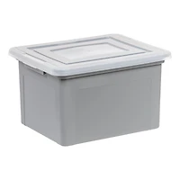 IRIS Gray & Clear 35qt. Snap Tight Plastic File Organizer Box With Lid