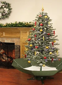 6ft Pre-Lit Musical Snowing Decorated Artificial Christmas Tree, Blue LED Lights