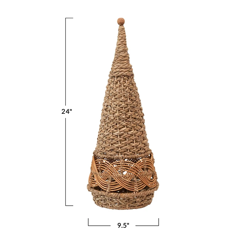 Hello Honey® 24" Natural Handwoven Wicker Decorative Cone Tree