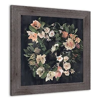 Navy Floral 16" x 16" Western Gray Framed Print