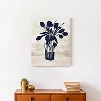 Navy Flower Vase 16" x 20" Canvas Wall Art