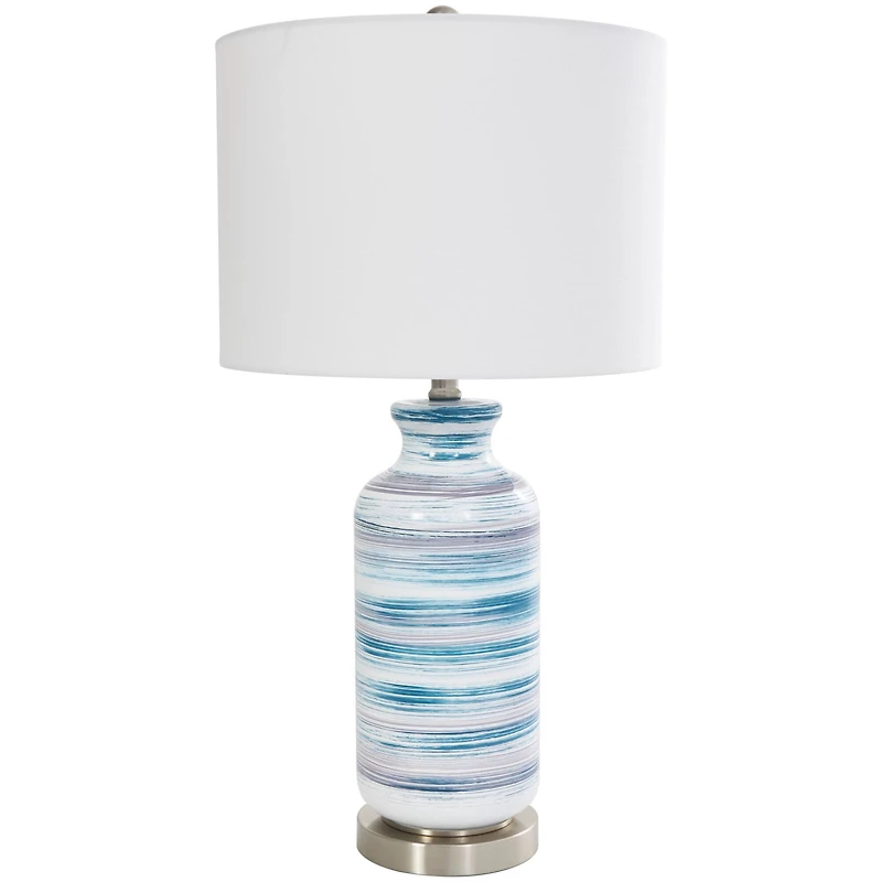 2ft. Contemporary Blue Glass Accent Lamp