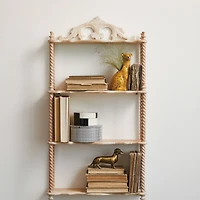 Hello Honey® 34.5" Natural Wood Wall Shelf with Shelves