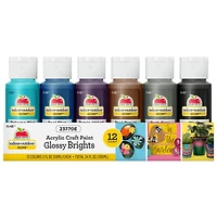 Apple Barrel® Acrylic Glossy Brights 12 Piece Paint Set