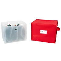 Simplify Red Stackable Christmas Tree Light Organizer Box