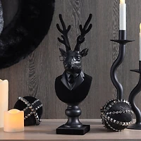 14" Black Reindeer Bust with Glasses & Pipe by Ashland®