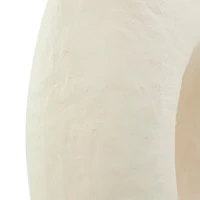 14" Beige Paper Mache Abstract Double Opening Vase