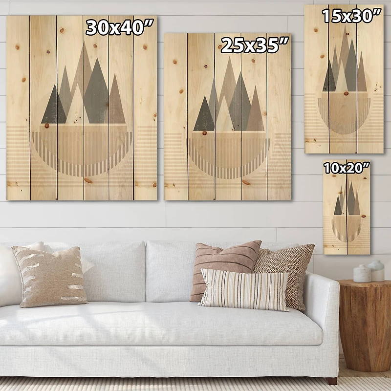 Designart - Abstract Sun and Moon In Mountains III