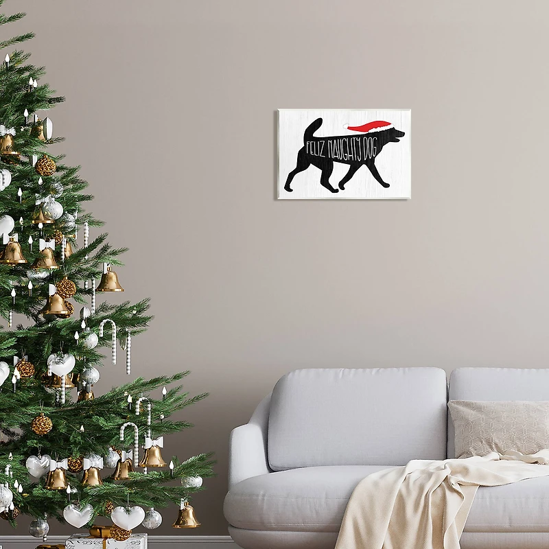 Stupell Industries Feliz Naughty Dog Funny Pet Wall Plaque Art