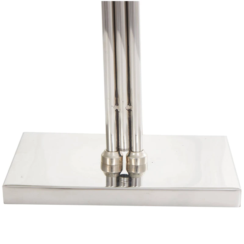 2ft. Silver Stainless Steel Desk Lamp with Dual Shades
