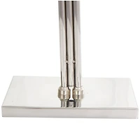 2ft. Silver Stainless Steel Desk Lamp with Dual Shades