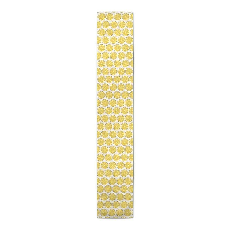 72'' Lemon Pattern Cotton Twill Table Runner