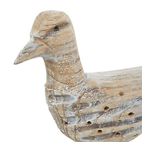 Set of 3 Brown Wood Coastal Bird Sculpture, 11" x 14"