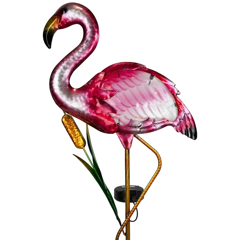 3ft. Solar Lighted Pink Flamingo Outdoor Garden Stake
