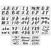 Alphabet Handlettered Script Stencils, 12" x 12" by Craft Smart®