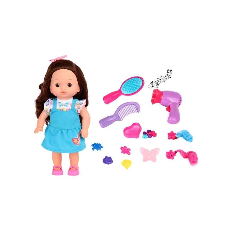 Dream Collection 12" Brunette Doll Hair Play Set