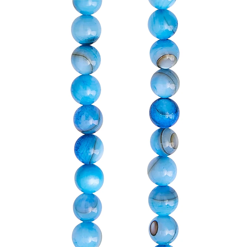 12 Pack: Light Sapphire Shell Round Beads, 6mm by Bead Landing™