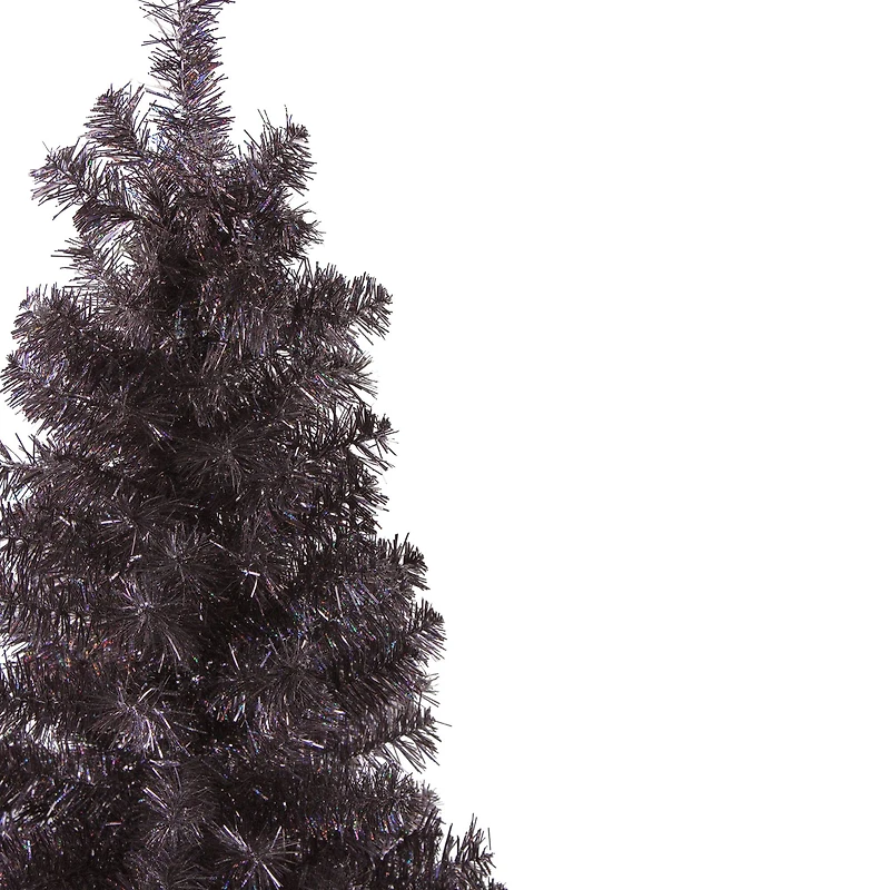 4ft. Unlit Holographic Brown Slim Artificial Tinsel Christmas Tree