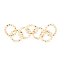 20" Light Brown Wood Chain Beaded 9 Link Sculpture