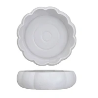 Hello Honey 14" Matte White Stoneware Pumpkin Shaped Serving Bowl
