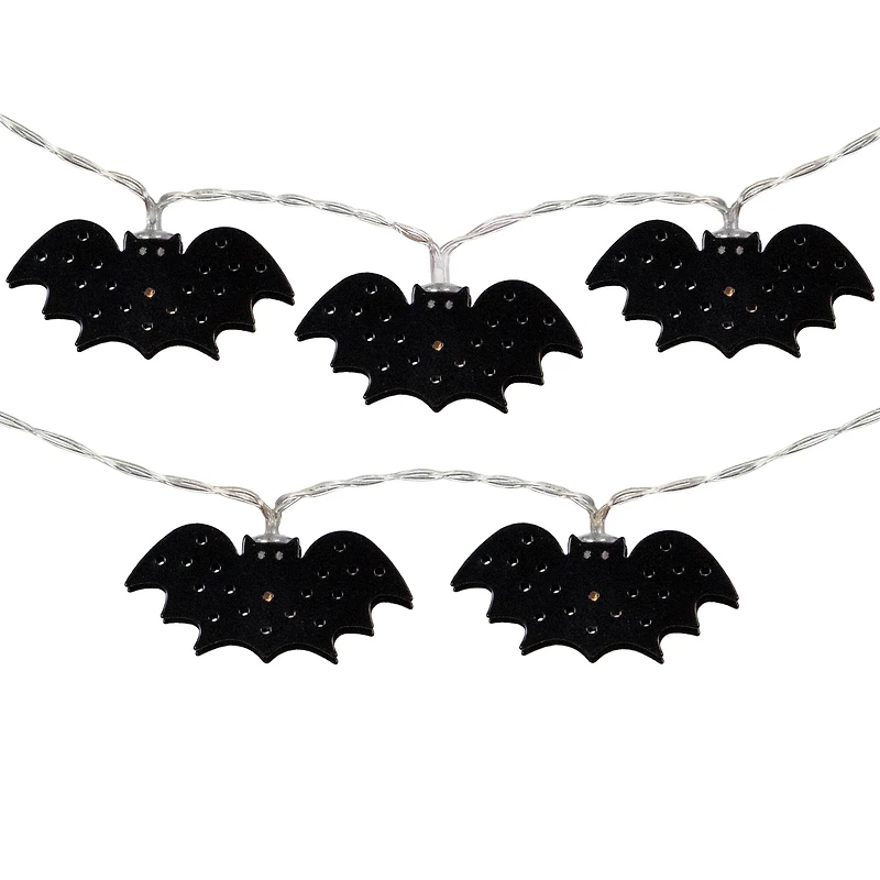 10ct. Warm White LED Halloween Bat Fairy Lights