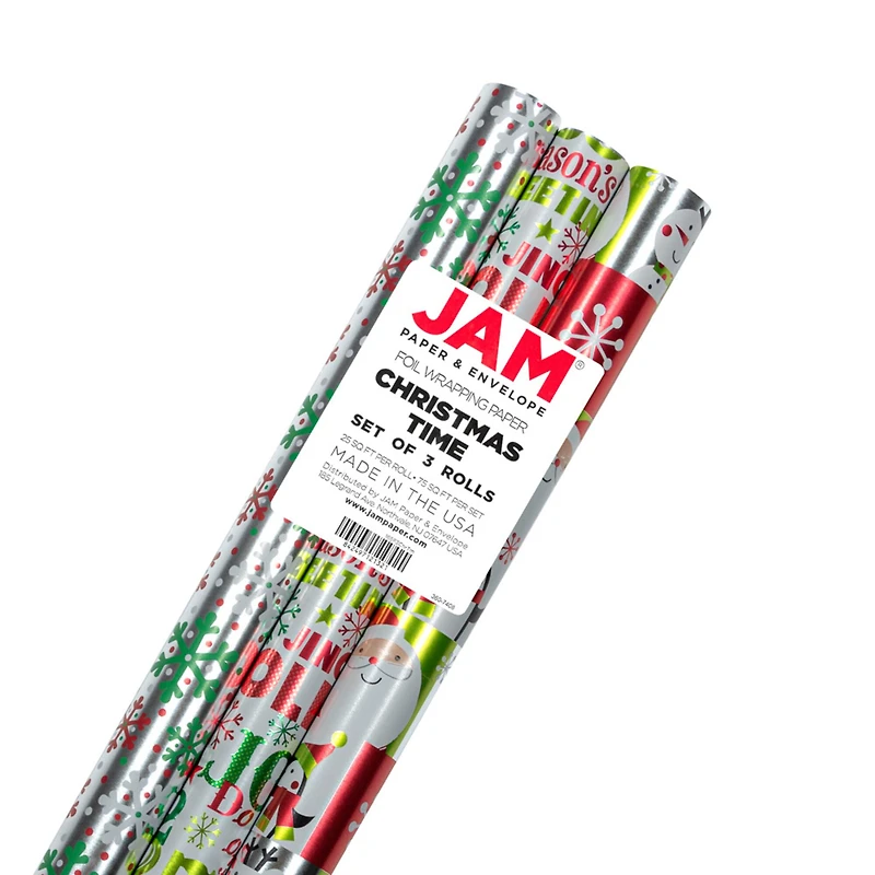 JAM Paper Ornament, Berry & Stripe Gift Wrap Set