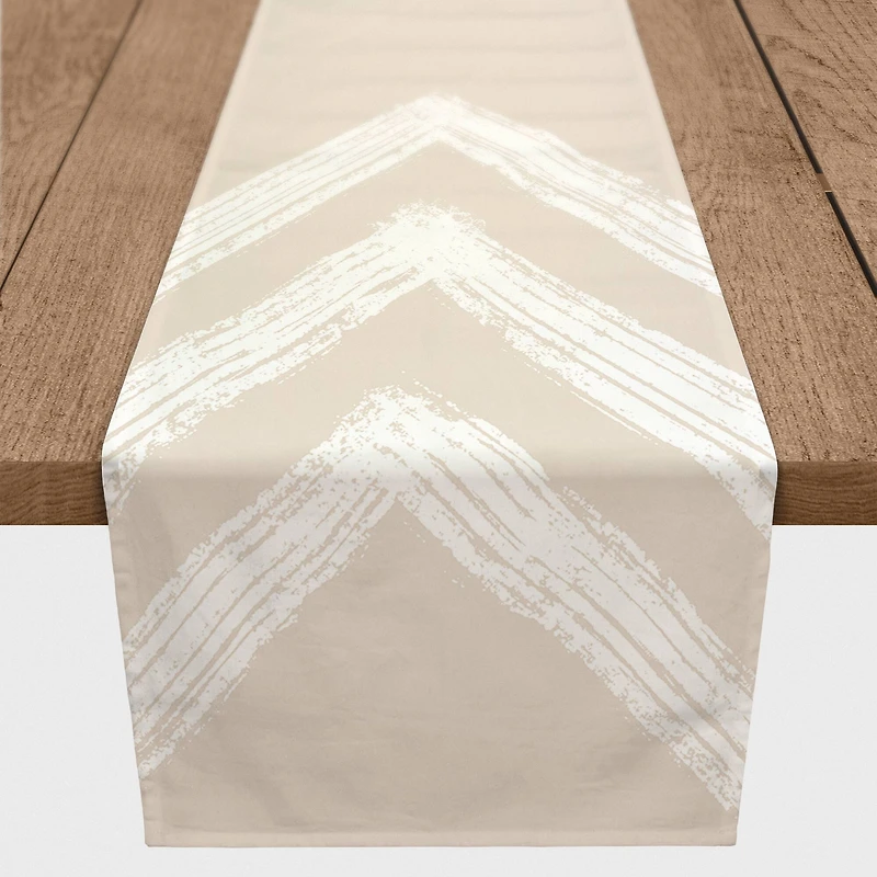 6ft. Neutral Zags Cotton Twill Table Runner