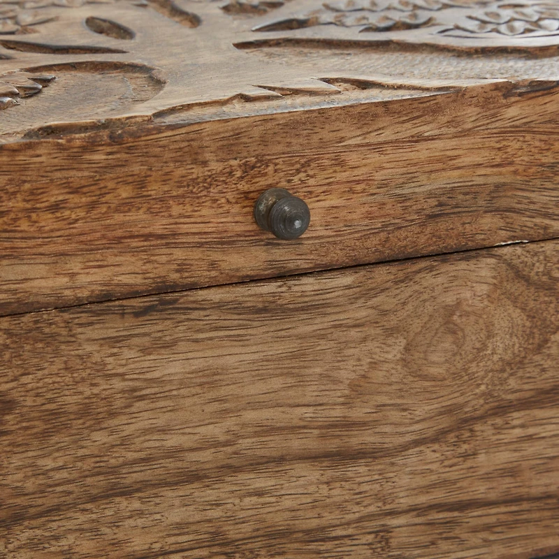 Brown Mango Wood Rustic Box Set