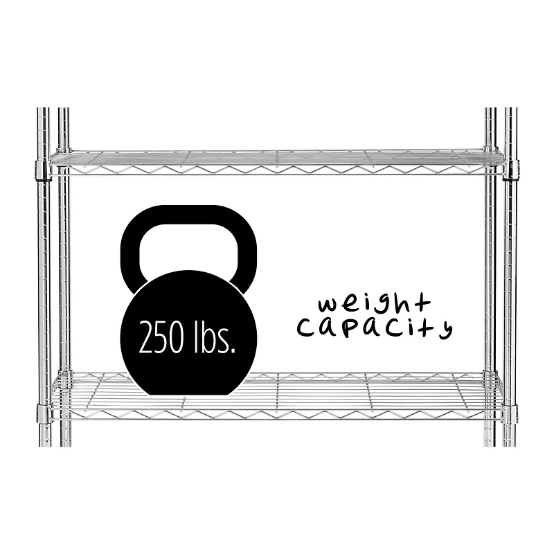 Honey Can Do Chrome 4-Tier Heavy-Duty Adjustable Shelving Unit