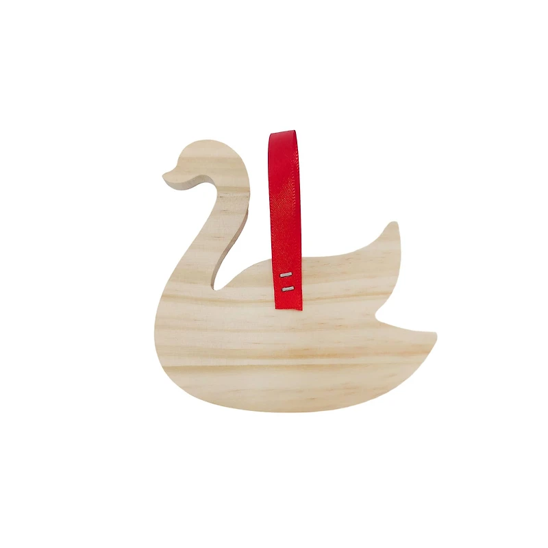 4" DIY Pinewood Swan Ornament by Make Market®
