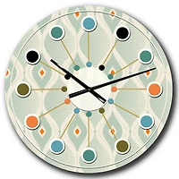 Designart 'Retro Abstract Drops X Mid-Century Modern Wall Clock