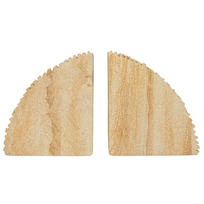 Hello Honey® 6" Natural Sandstone with Ribbed Edge Bookends Set