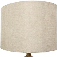 Brown Polystone Turned Style Floor Lamp with Drum Shade 16" x 16" x 60"