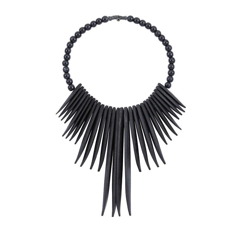 Black Wood Bohemian Wall Decor, 13" x 13" x 3"