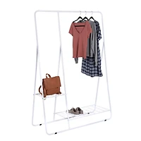 Honey Can Do White Clothing Rack with Shelves and Hanging Bar