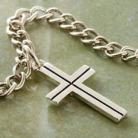 Charmalong™ Antique Silver Plated Cross Charm by Bead Landing™