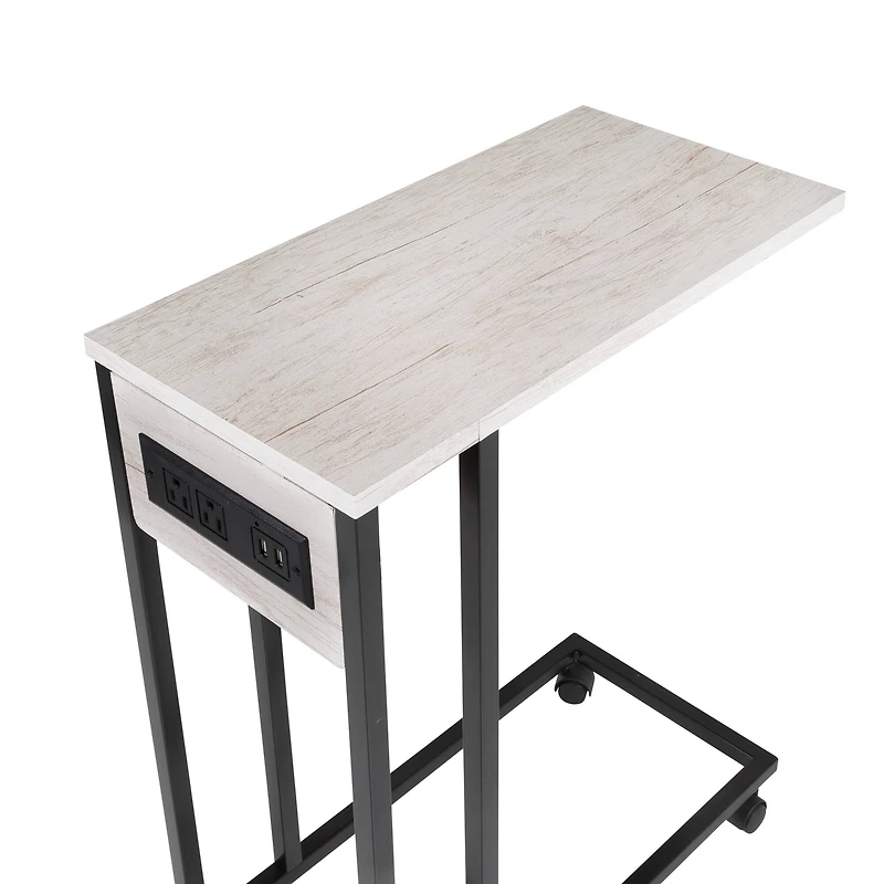 6 Pack: Honey Can Do Light Gray Side Table on Wheels