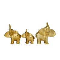 CosmoLiving by Cosmopolitan Gold Glam Elephant Sculpture Set