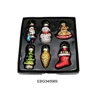 Holiday Favorites Glass Christmas Ornaments - 2.25" - Set of 6