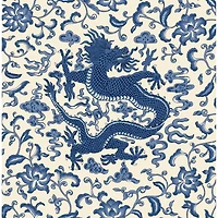 Scalamandre Indigo Chien Dragon Peel & Stick Wallpaper